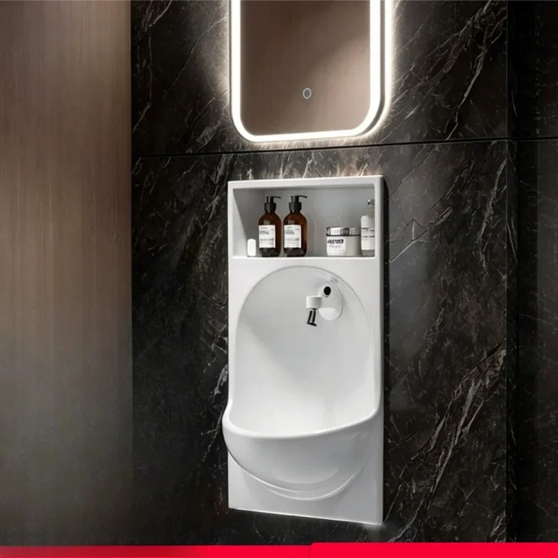 In-wall induction faucet wash basin semi-embedded balcony wall-mounted ceramic wash basin is extremely narrow