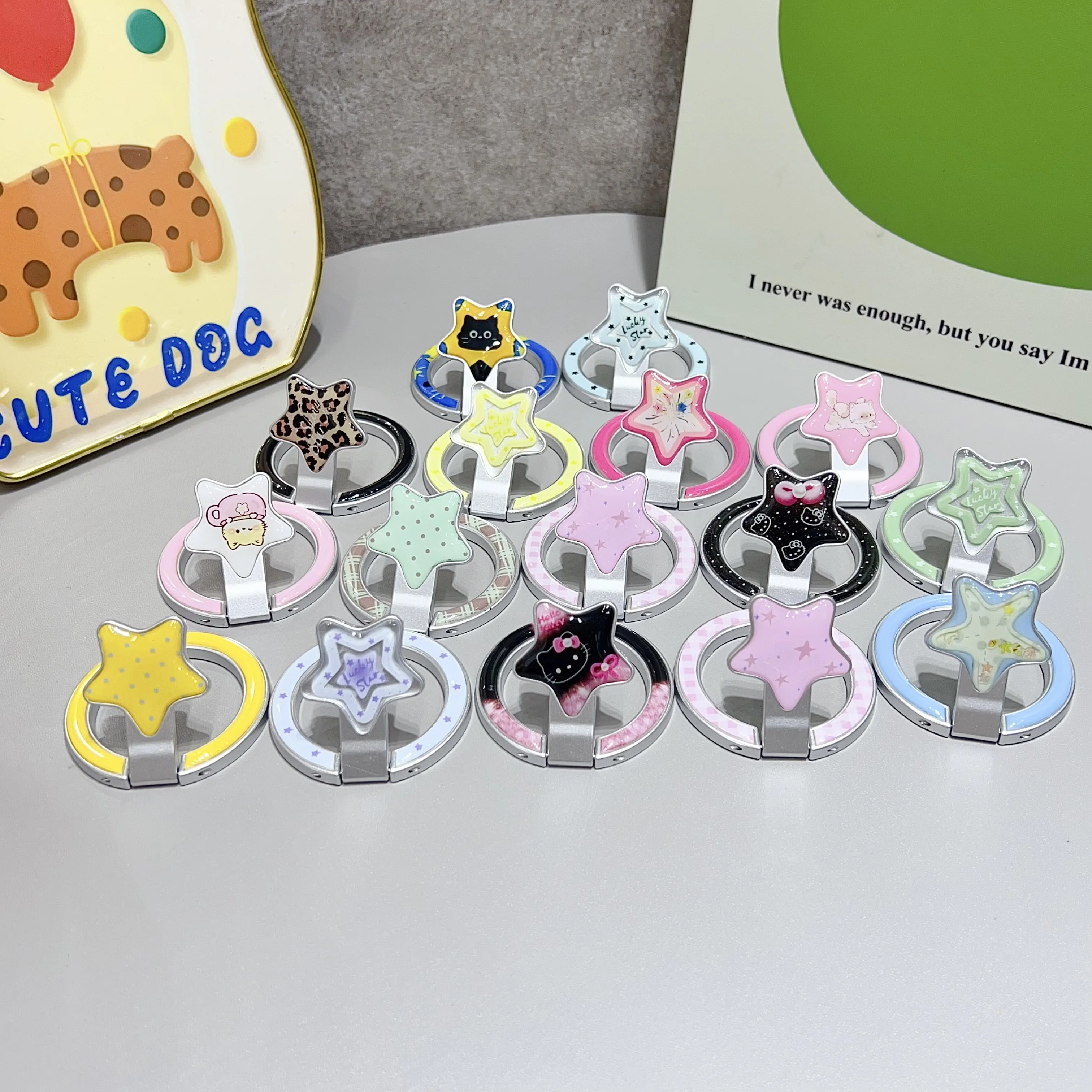 

Корейская магнитная подставка в полоску INS в горошек с цветными звездами для iPhone Samsung Pad Smart Tok, складной магнитный держатель, защитный