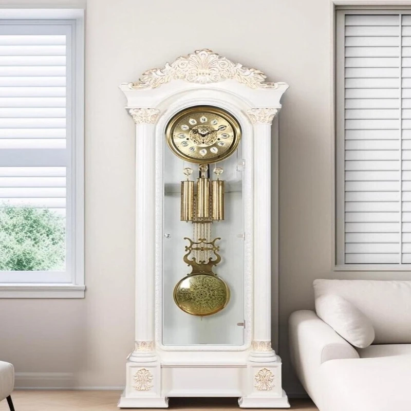 European floor clock living room modern simple German movement solid wood vertical large seat clock light luxury