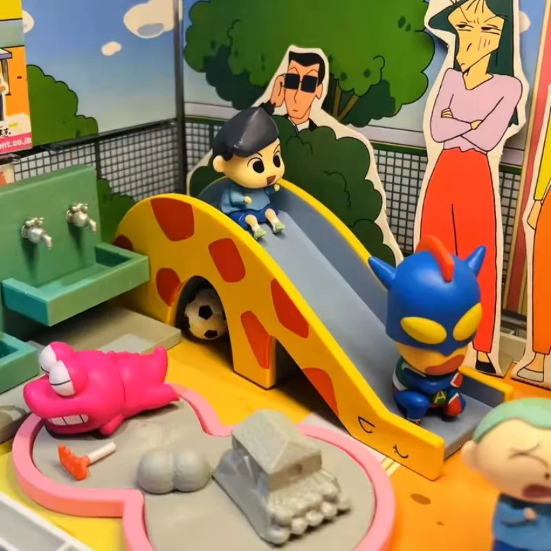 RE-MENT Pastello Shin Chan Futaba Scuola Materna Cieca Scatola Giocattoli Mini Scena Serie Figura Modello di Bambola Giocattoli Raccogliere Ornamenti