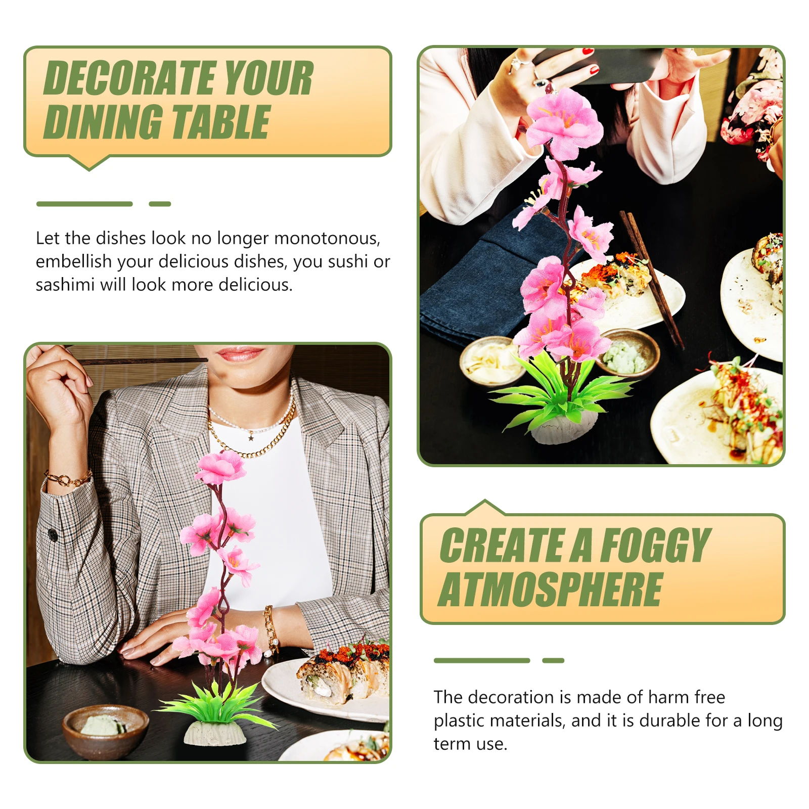 

2pcs Artificial Decoration Fake Ornament Sashimi Diy Dish Embellishment Hotel Kitchen Supplies Sushi Accessories Cold Decorative