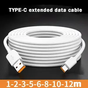 Bilashmart USB C 66W Fast Charge Cable 1M 2M 3M 5M 8M 10M 12M Type C Port Device Universal Data Cable Huawei Xiaomi Samsung Camera PS5