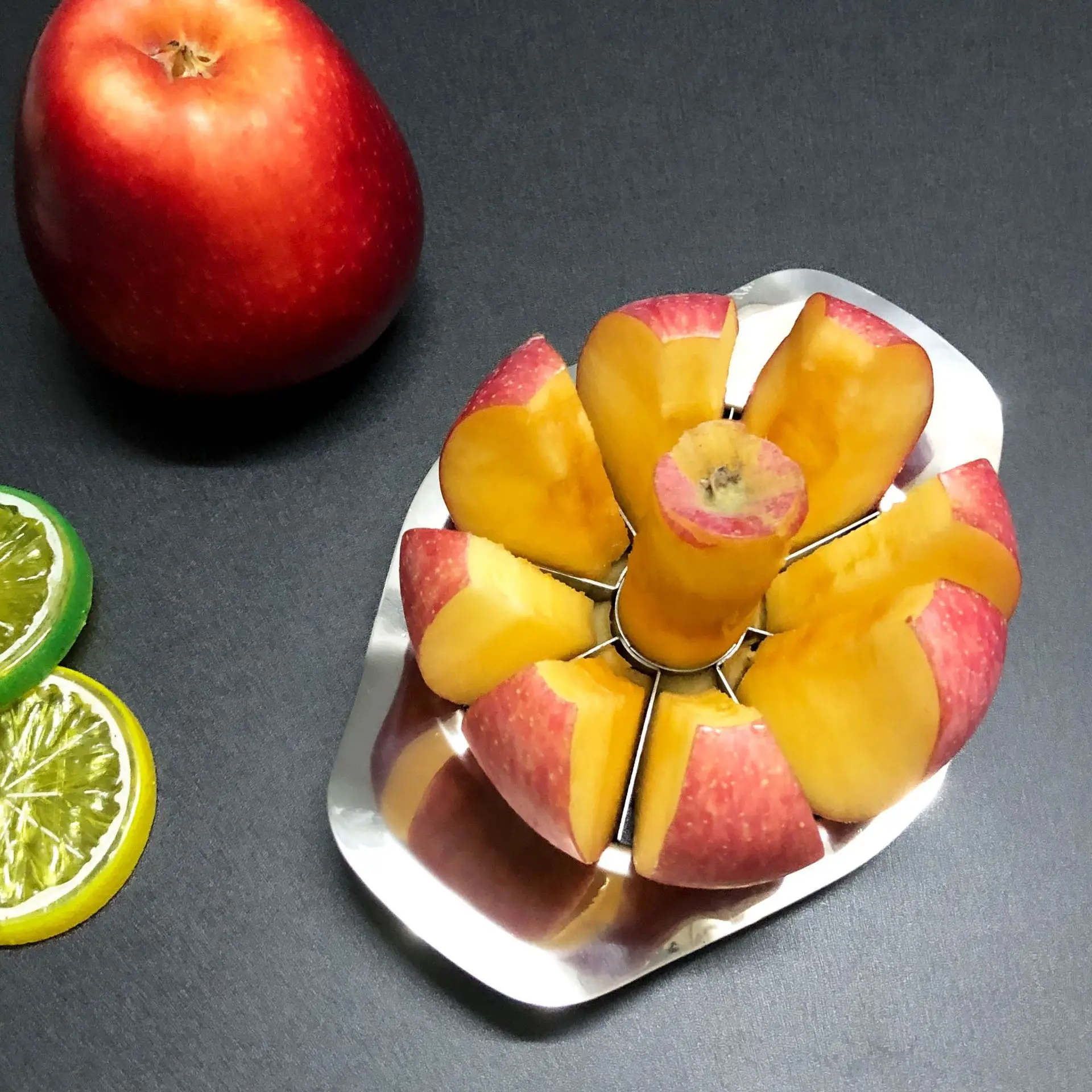 Küchenhelfer Edelstahl Komfort Griff Teiler Apfelschneider Gemüse Obst Werkzeuge – Detail 3