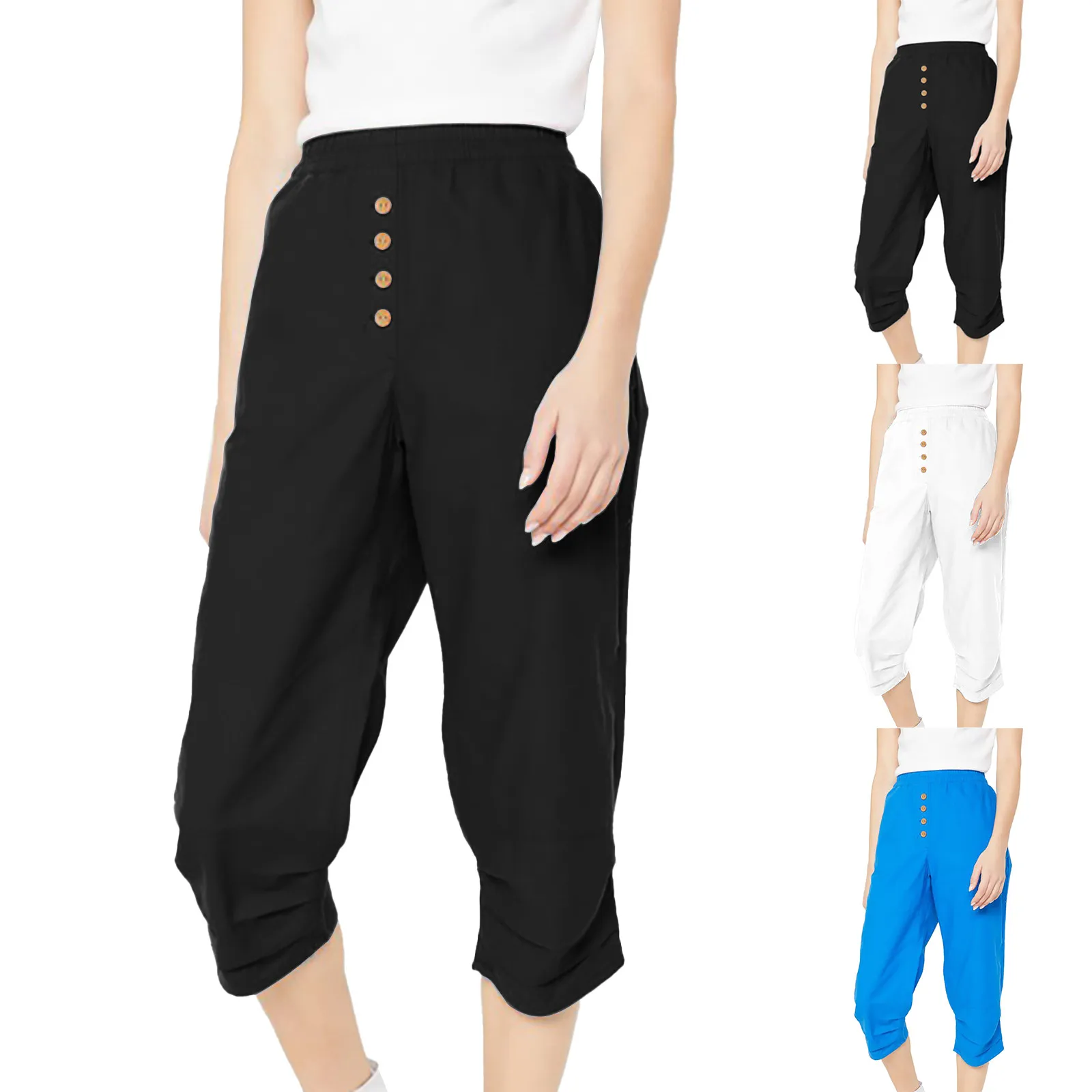 Pantalon décontracté à manches courtes pour femmes, pantalon de survêtement, petit sarouel, impression décontractée, bureau, déclin, 2XL