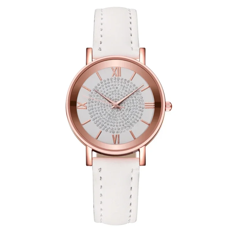 Nouvelle mode ciel étoilé cadran montres pour femmes mode échelle romaine strass cuir dames montre femme montre-bracelet Relógio Часы