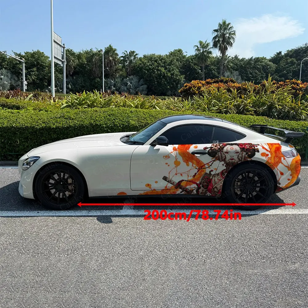2pcs Cyber Wafu Soul, Durable, Fade-resistant, Enhance Vehicle Aesthetics With Bold Artistic Design Car Vinyl Wraps