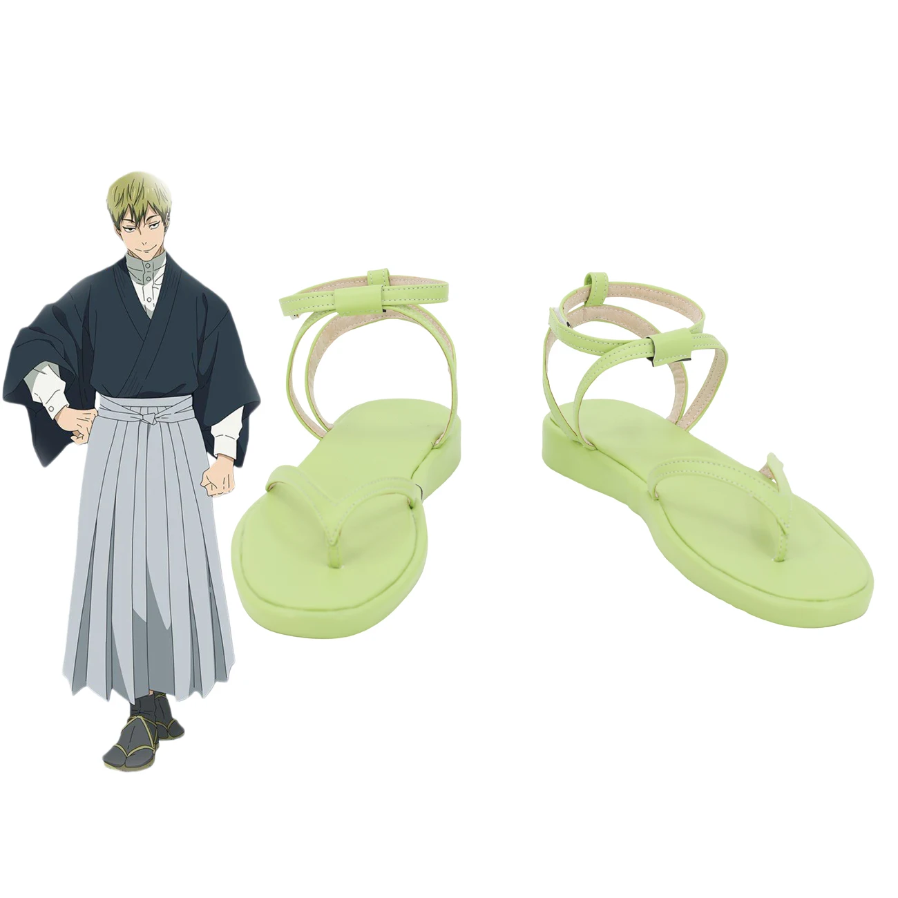 Jujutsu Kaisen Zenin Naoya Cosplay Schuhe Grüne Sandalen Nach Maß in jeder Größe