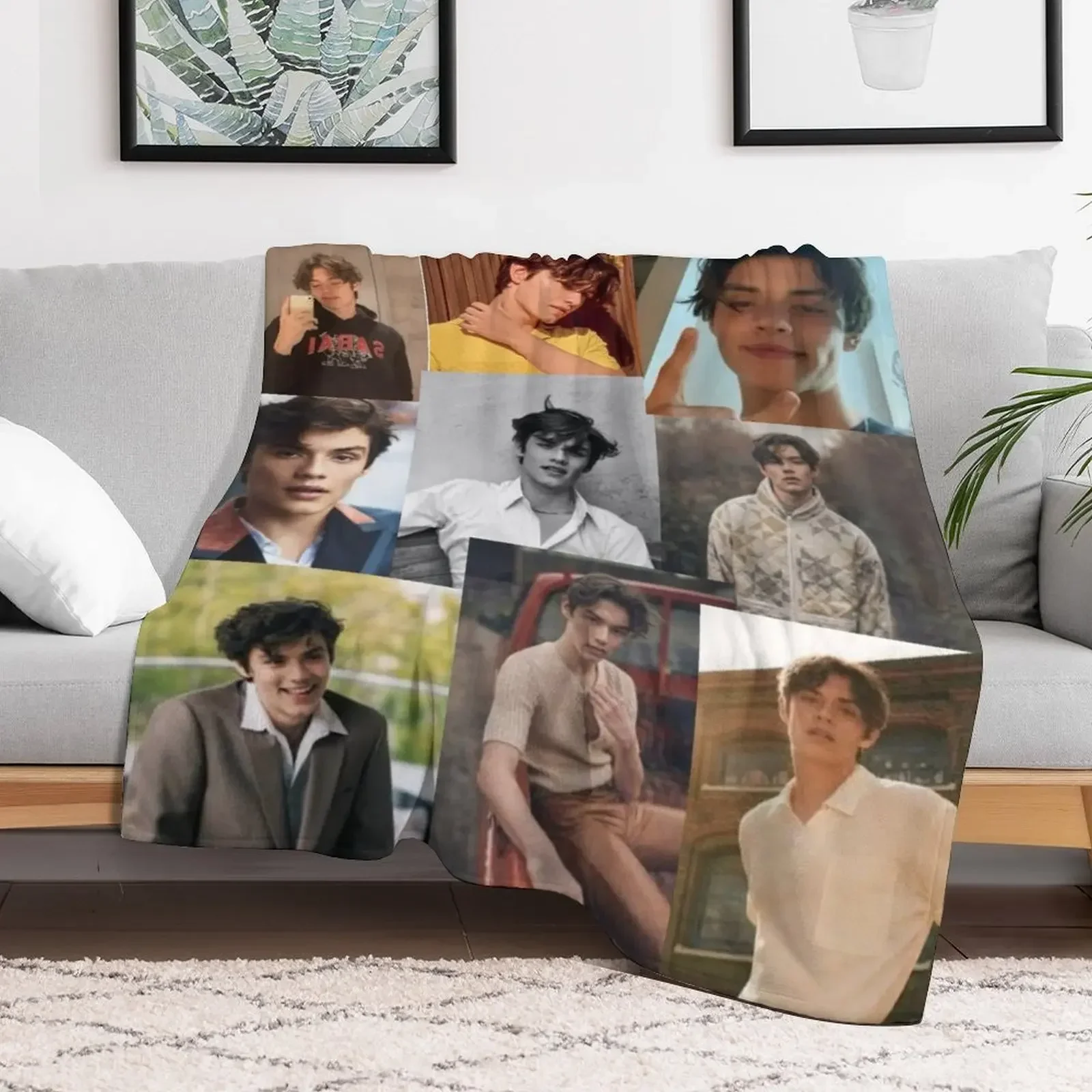 

Louis Partridge Collage Throw Blanket for sofa Bed linens Decorative Sofas warm for winter Blankets