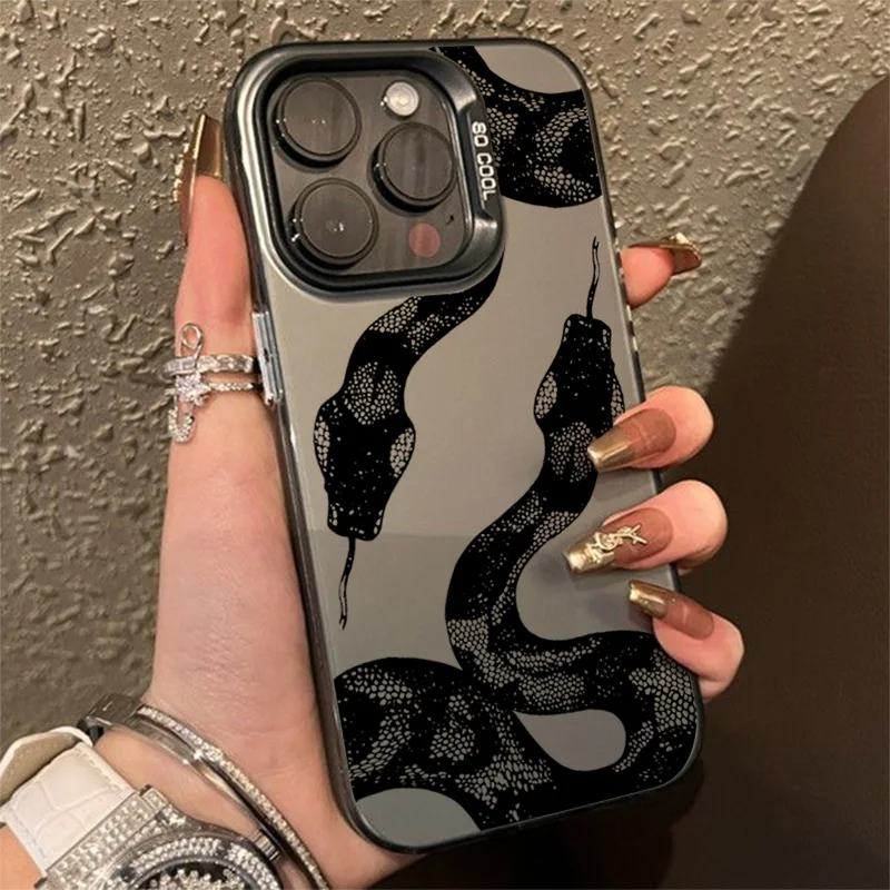 New Black Snake Phone Case For iphone 17 6 15 14 13 12 11 PRO MAX