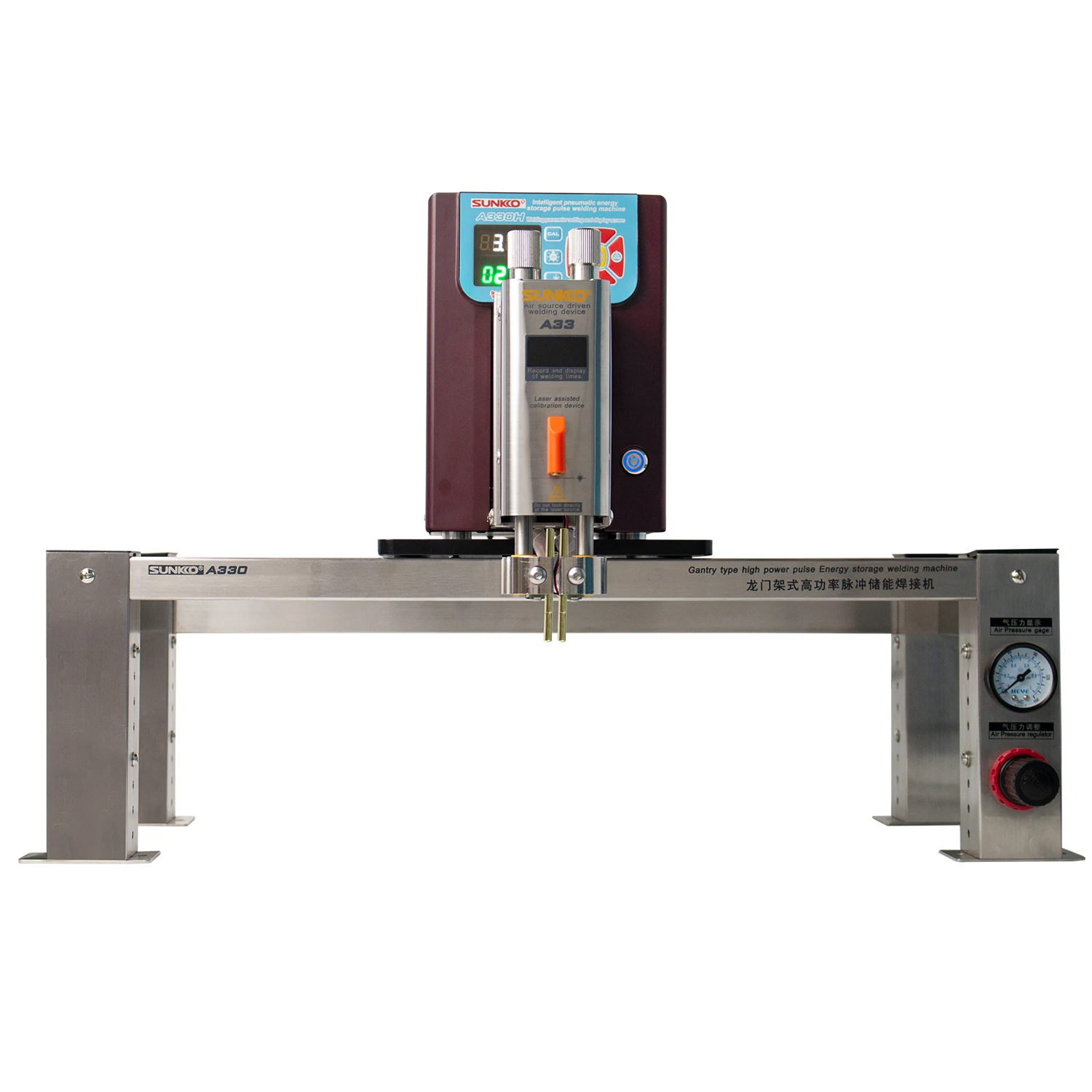 SUNKKO A330+ Pneumatic Energy Storage Battery Spot Welding Machine for 18650 21700 32650 Battery Lithium Iron Phosphate Battery