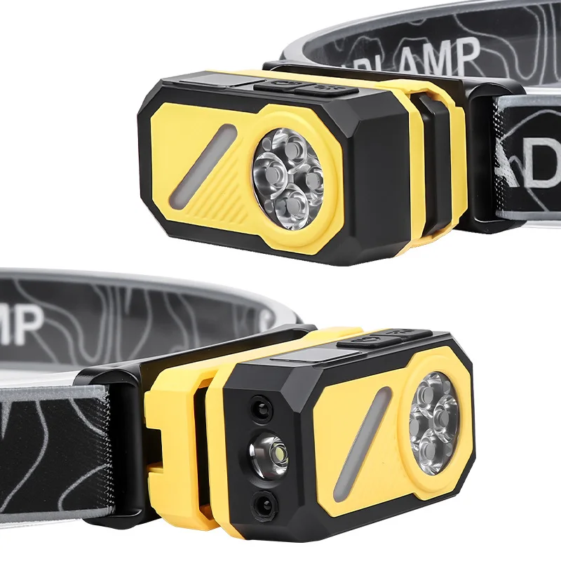 Multi-Spectrum LED Flashlight - Portable with Built-in Battery, Yellow/Purple Light Magnet for Inspection, Safety & Camping Use