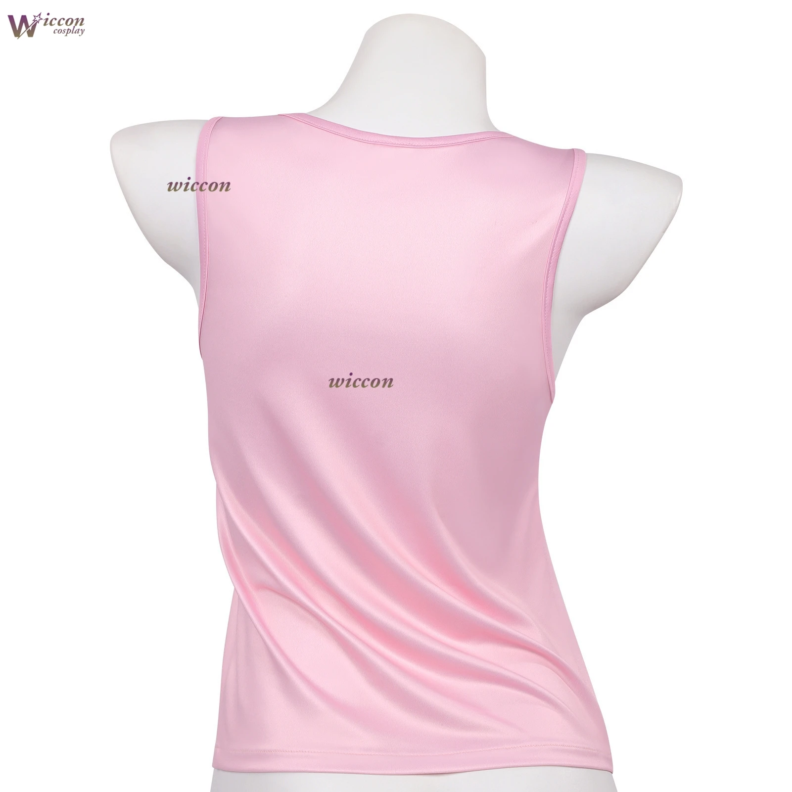 Zenless Zone Zero Sunna Cosplay Pink Printed Camisole White Skirt Red Suspenders Cat Ear Bell Headband Full Set Halloween view 3