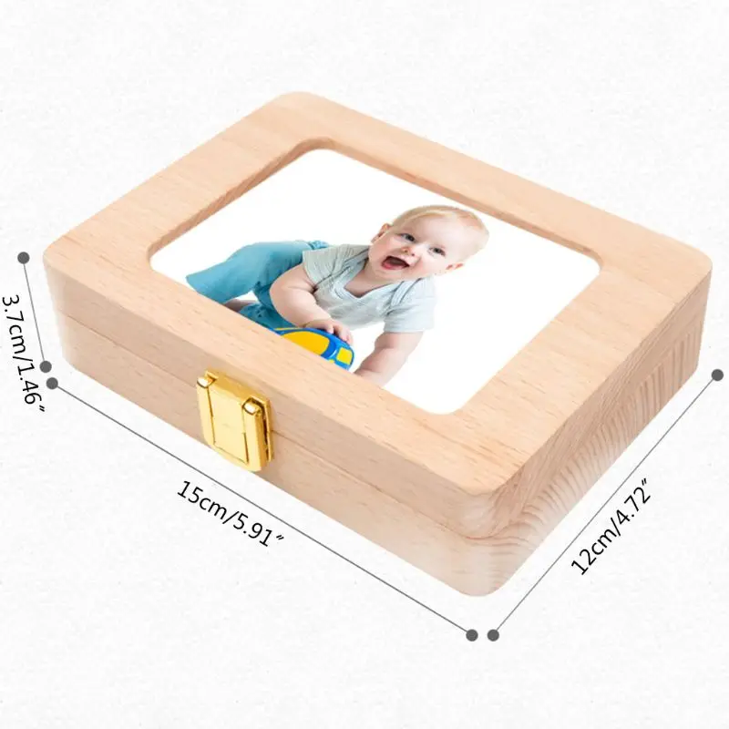 Baby Tooth Fairy Box First Tooth Box for Kids Wooden Tooth Hair Holder New Dropship