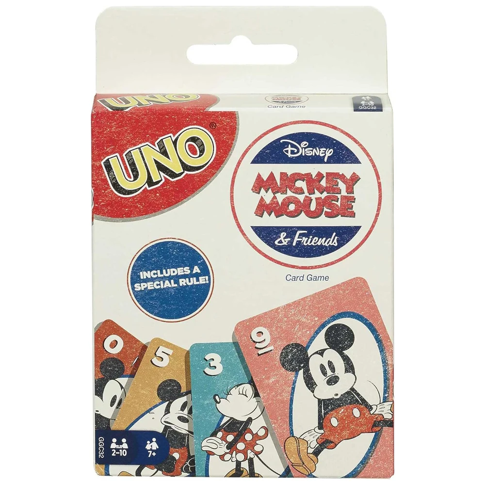 Mattel Games UNO Mickey Mouse Family Funny Entertainment Board Game Fun Playing Cards Gift Box Uno Card Game