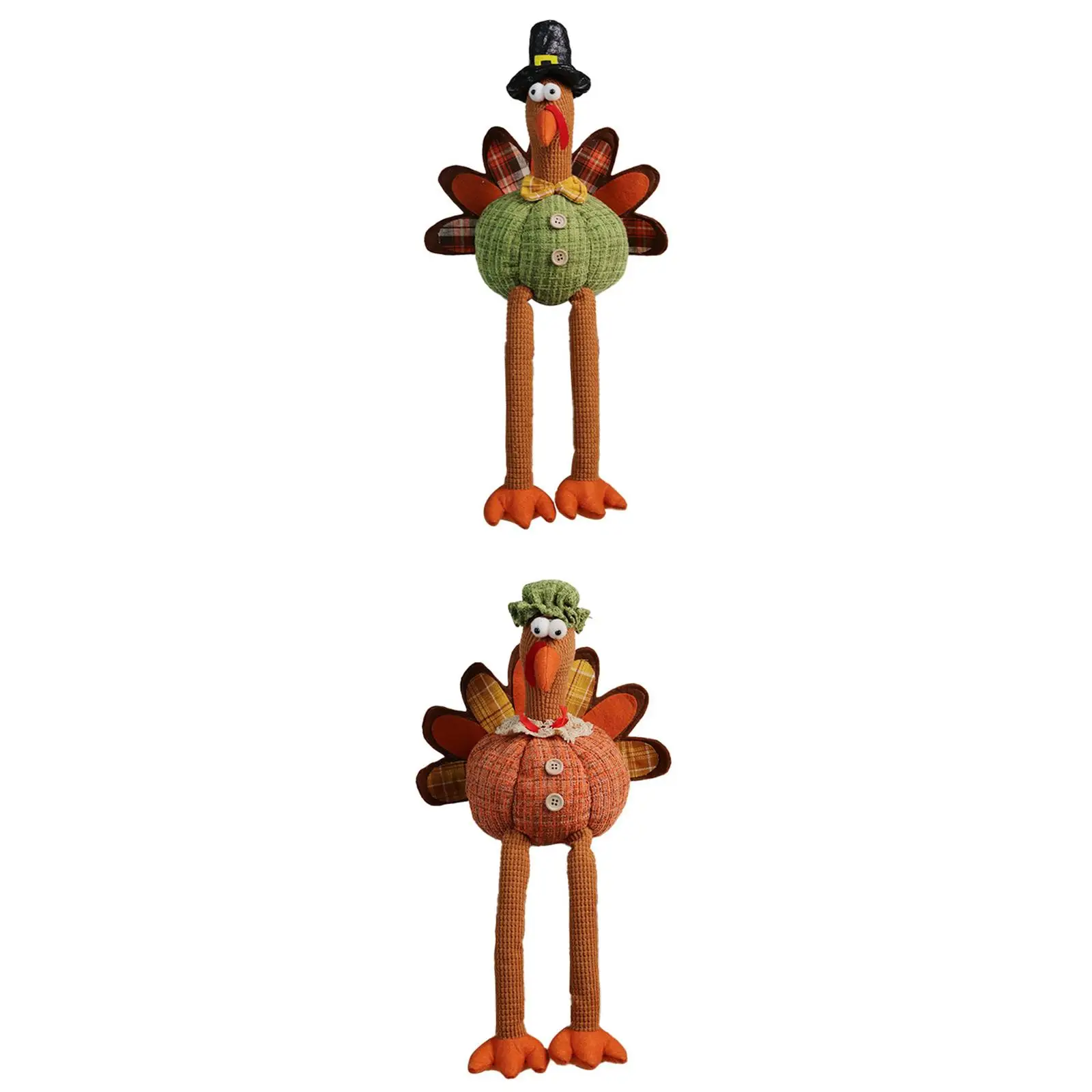 Stuffed Turkey Toy Long Leg Doll Sculpture Mom Dad Thanksgiving Turkey Decor