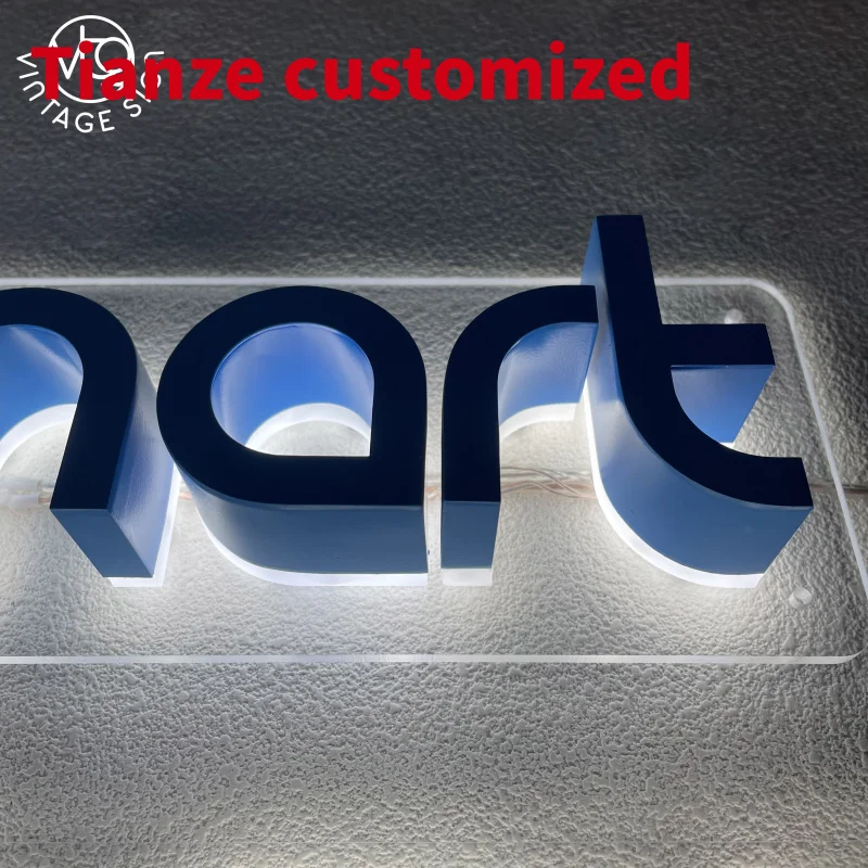 

(customized)Outdoor Waterproof Letter Back Lit Metal Business Sign Custom Led Backlit With High Quality