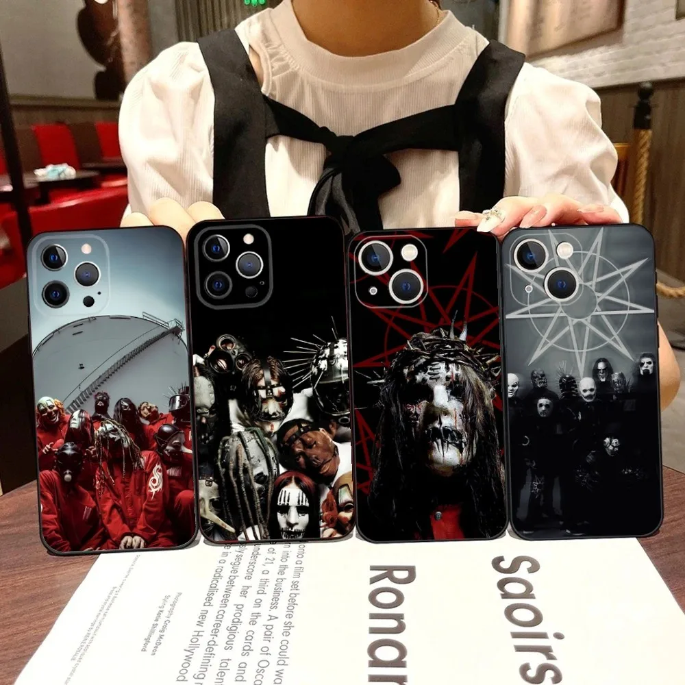 

Rock Band Phone Case For iPhone 16,15,14,13,12,11,Pro,X,XS,Max,XR,Plus,Mini S-SlipknotS Black Soft Silicone Case