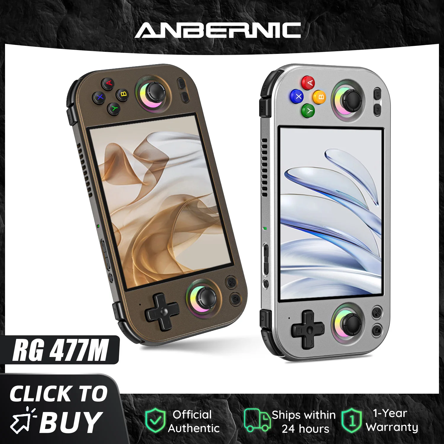 

Anbernic RG 477M 4.7 Inch LTPS In-Cell Touch Screen Portable Video Game Console Aluminum Alloy CNC Android 14 5300mAh RG477M