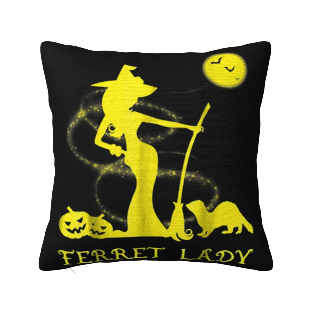 Funny Ferret Lady Witch Lover Halloween Costume Winter Humor Funny Adults Boy Animal Teenage Pillow Case