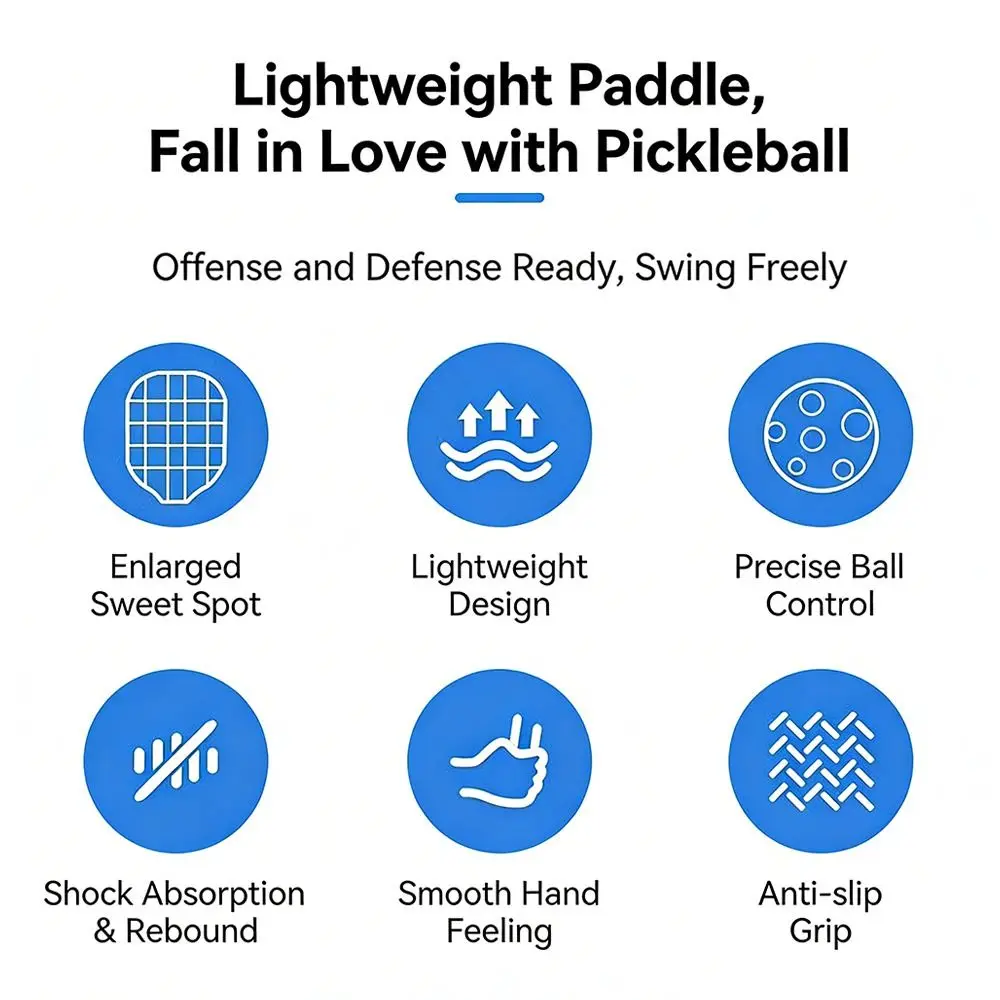 

Набор для пиклбола: легкая детская ракетка с мячом, мультяшный дизайн, сотовая структура, аксессуар для пиклбола