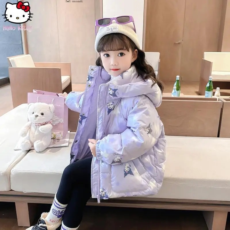 

Kawaii Cartoon Kuromi Girls Gradient Warm Hooded Cotton Jacket Anime Autumn Winter New Jacket Sanrio Thickened Fashion Coat Tops
