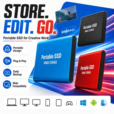 Slim External Hard Drive Provides Steady Fast Reading Speed Supports Daily File Backup Preserves Large Amounts Of Image Video