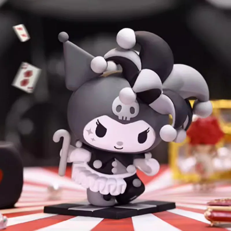 Figura de Anime de dibujos animados Kawaii Sanrio Kuromi Poker Kingdom, muñeca modelo de adorno para niña, regalo de cumpleaños, animación periférica