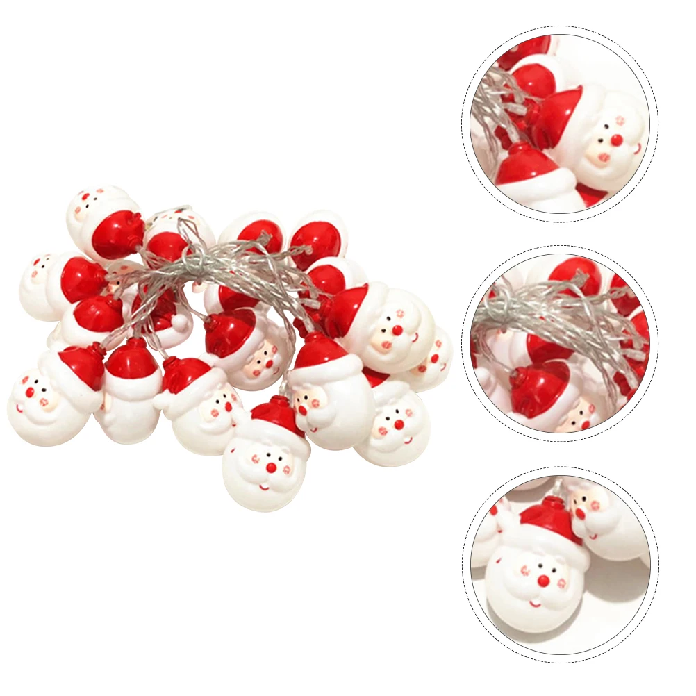20 LED String Lights Christmas Santa Claus Reusable PVC Material Decorative Bedroom Party Xmas Tree Festive Lighting