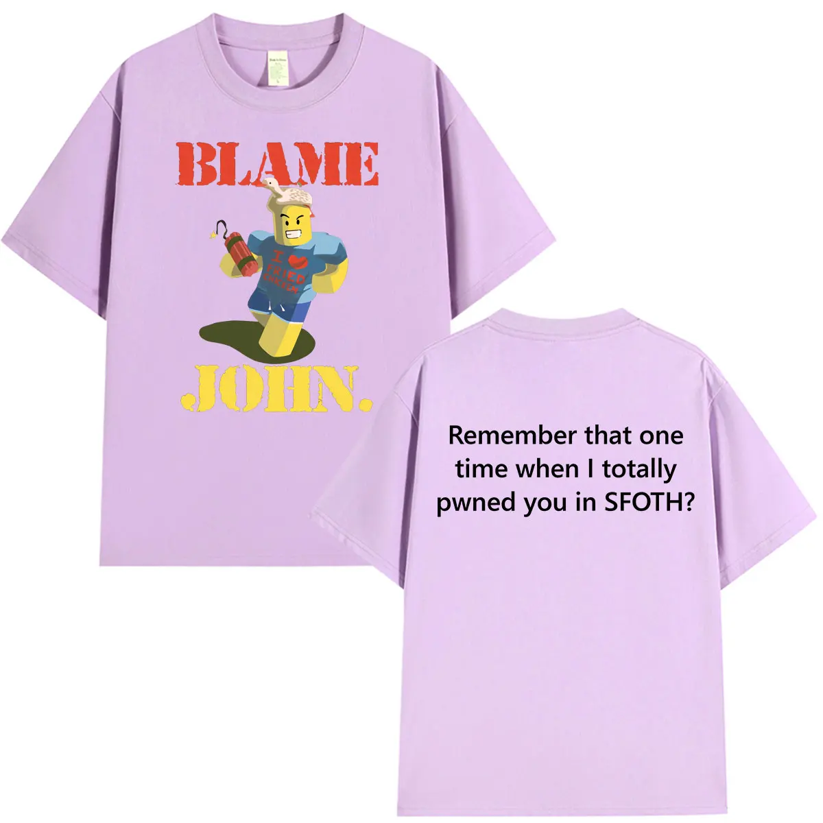 Lustiges Blame John Meme Shedletsky Forsaken T-Shirt für Herren und Damen, hochwertige Hip-Hop-Kurzarm-Oversize-T-Shirts, Tops – Detail 5