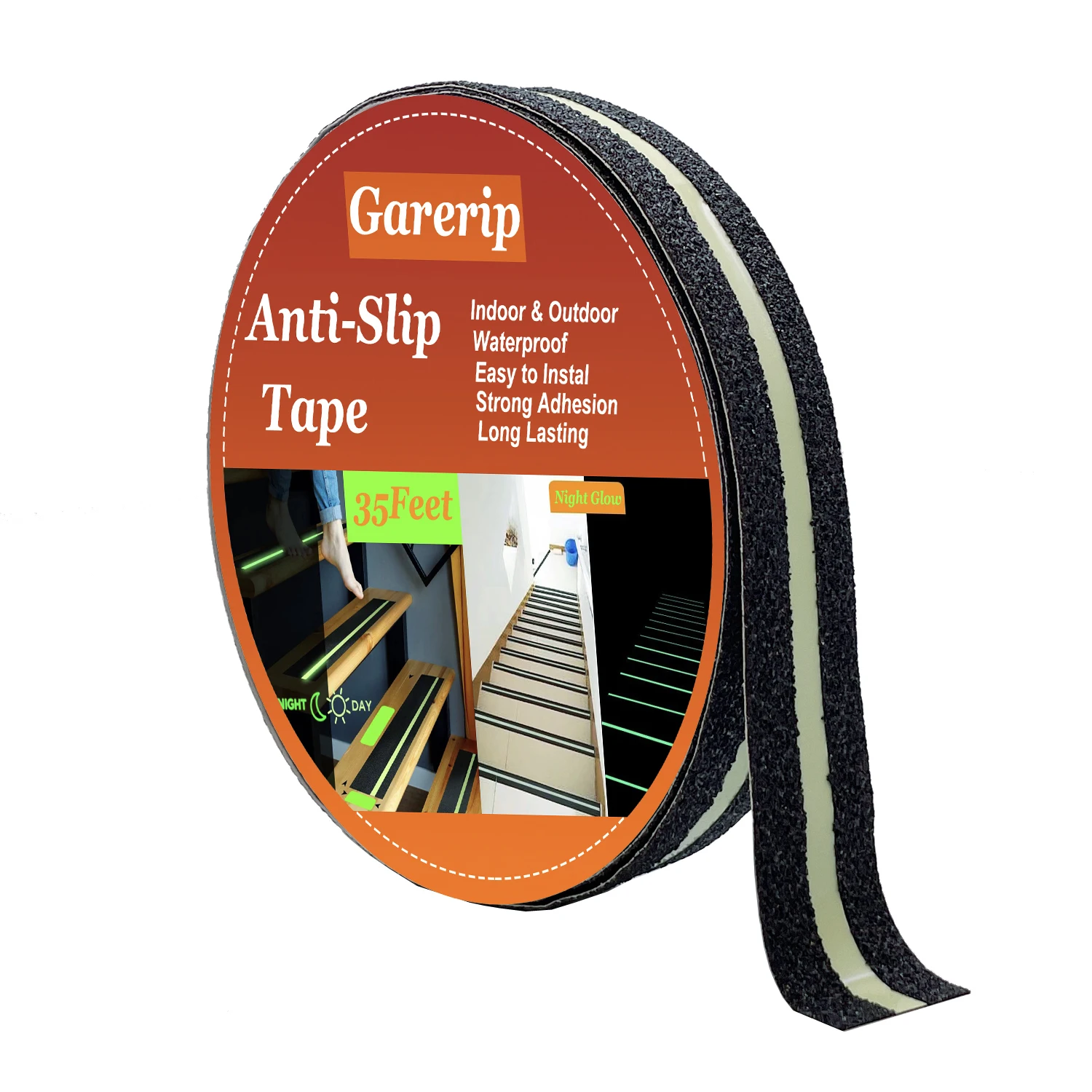 

Anti-Slip Tape with Glow-In-The-Dark Function, 2.5cm X 10.6m, Non-Slip Grip Tape for Indoor or Outdoor Stairs, Bathtubs, Boats, Safety Grip Tape for Stair Steps