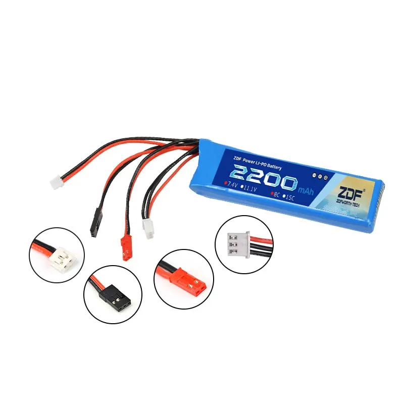 Rc Lipo Battery 7.4V 2200mah 8C 2S Lipo Battery do nadajnika Futaba T6J T8FG 12FG do drona RC