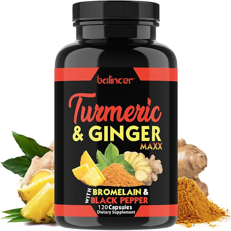 

Organic Turmeric Root Capsules Supplement with Black Pepper Extract, Joint, Digestive and Immune Support, Natural Antioxidants