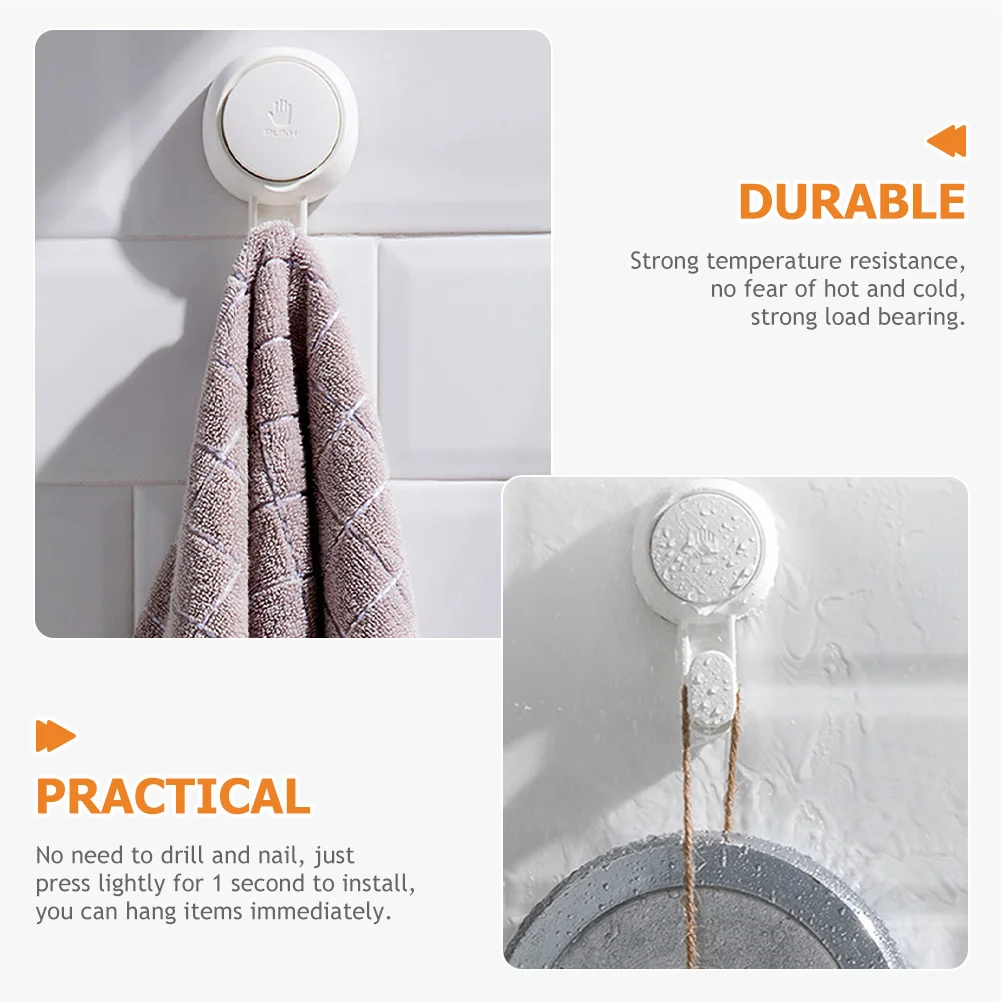 

4Pcs Suction Cup Hooks Strong Adhesion Shower Bathroom Towel Hanger No Drill Easy Install Window Glass