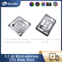 Bykski CPU Water Block For Intel LGA1700/1200/115X/AM5/AM4 , 0.2mm Micro Waterway Cooler For PC Water Cooling System