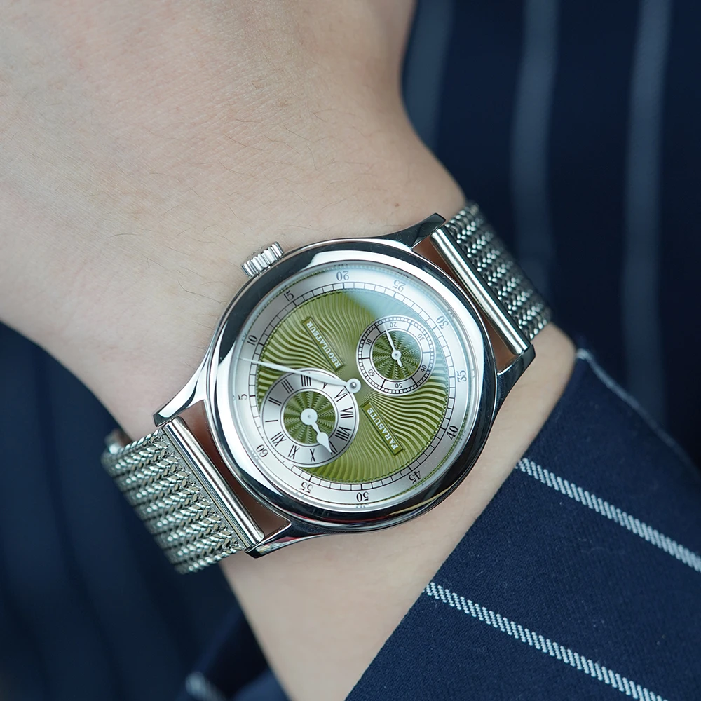 FARASUTE ريترو آلات ساعة اليد للذكور الكلاسيكية النورس دليل الميكانيكية ساعة يد تعمل بالحركة الرجال مقاوم للماء Montres pour hommes