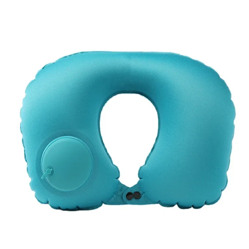 

Pillow Automatic Air U-Shape Travel Inflatable Airplane Car Pillows Ring Pillow Folding Press Type Bed Pillows Neck Cushion 5