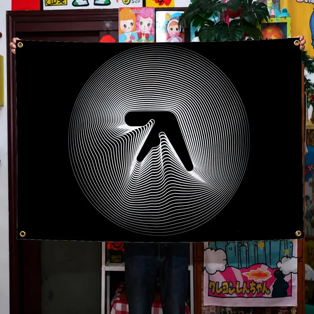 Artist Aphex Twin AFX IDM Acid Techno Flags Wall Hanging Background Flag Wall Decor Banners for Outdoor Bedroom Dorm Room Decor