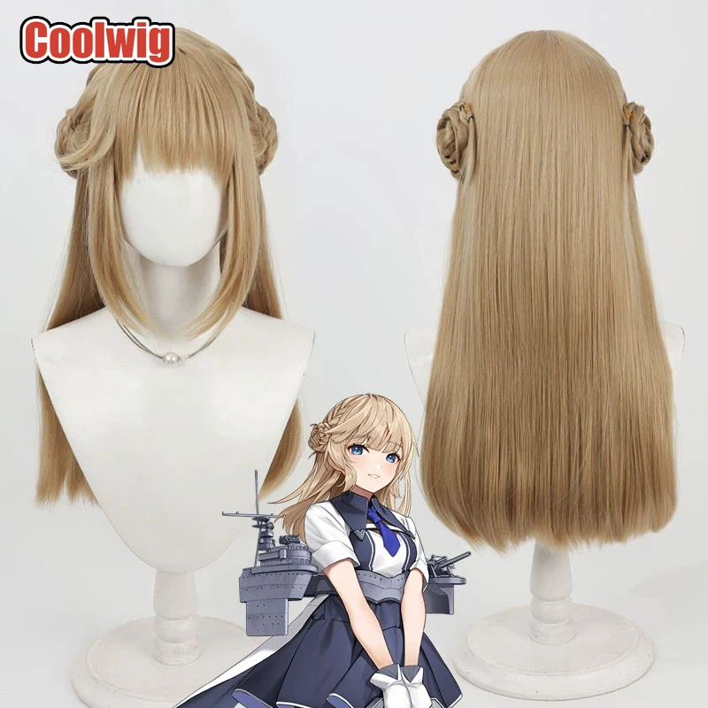 

Coolwig Synthetic Hair Ranger Cosplay Wigs Kantai Collection Ranger Halloween 60cm Long Straight Light Brown Wig Heat Resistant