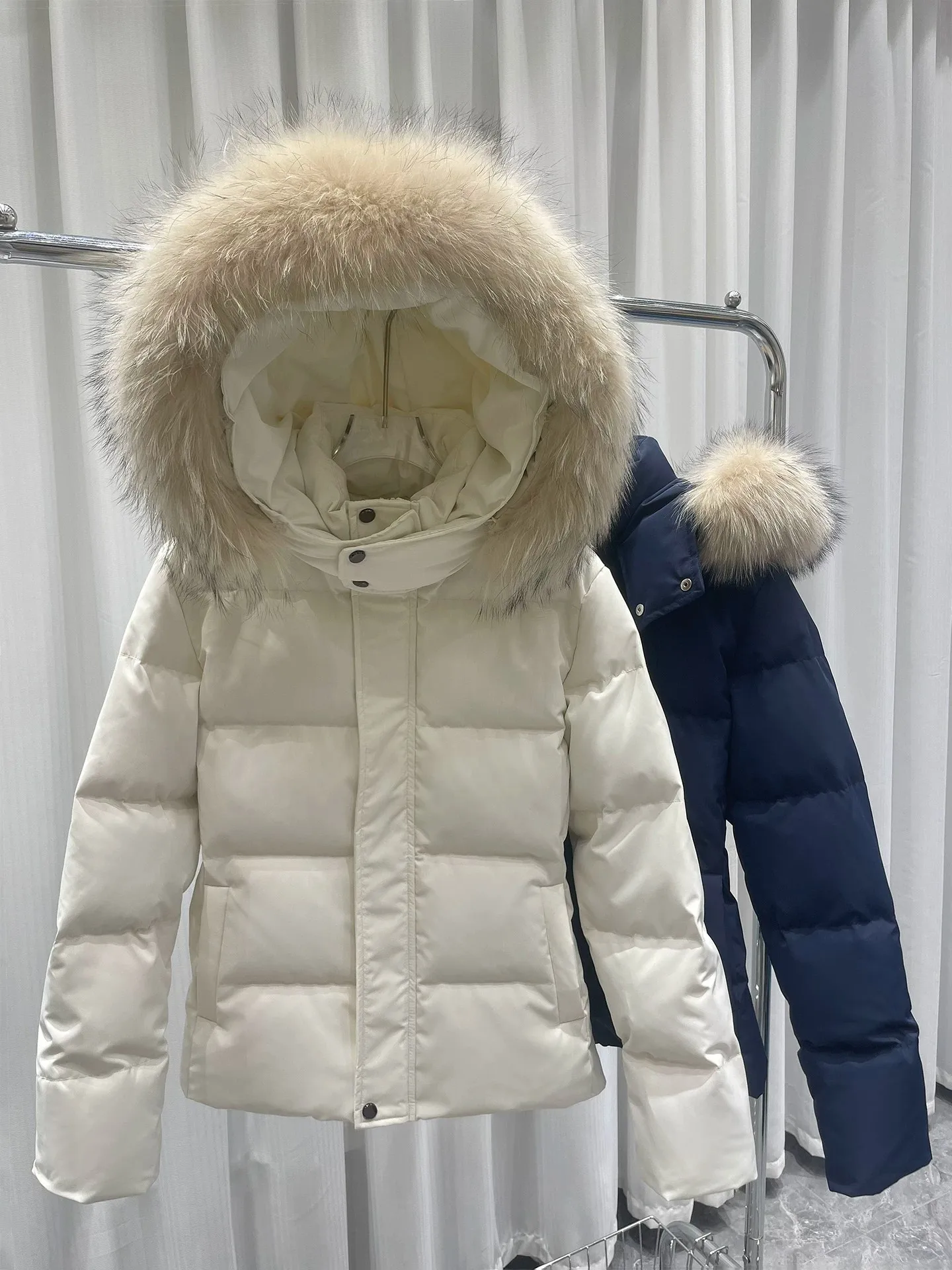 Detachable Faux Fur Collar Hooded Cotton Jacket Thickened Warm Winter Short Coat For Women Korean Slim Versatile Outerwear
