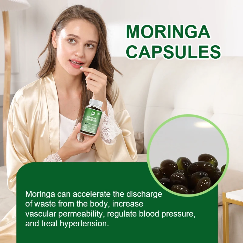 Beworths 100% Green Food Organic Moringa Capsules Antioxidant Support Digestive and Immune Health Brain and Joint Health