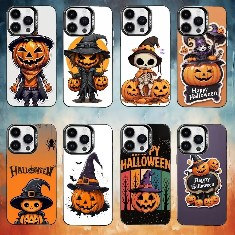 

Pumpkin Head Phone Case For iPhone17,16,15,14,13,12,11 Plus,Pro Max Black Candy Matte Shockproof Cover