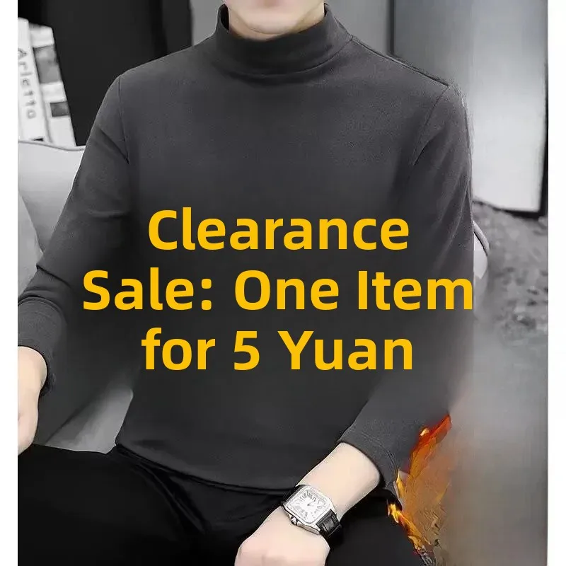 Slim Fit Men's Thermal T-Shirt Long Sleeve Double Faced Velvet Half High Collar Autumn Winter Base Layer Casual Style Polyest...