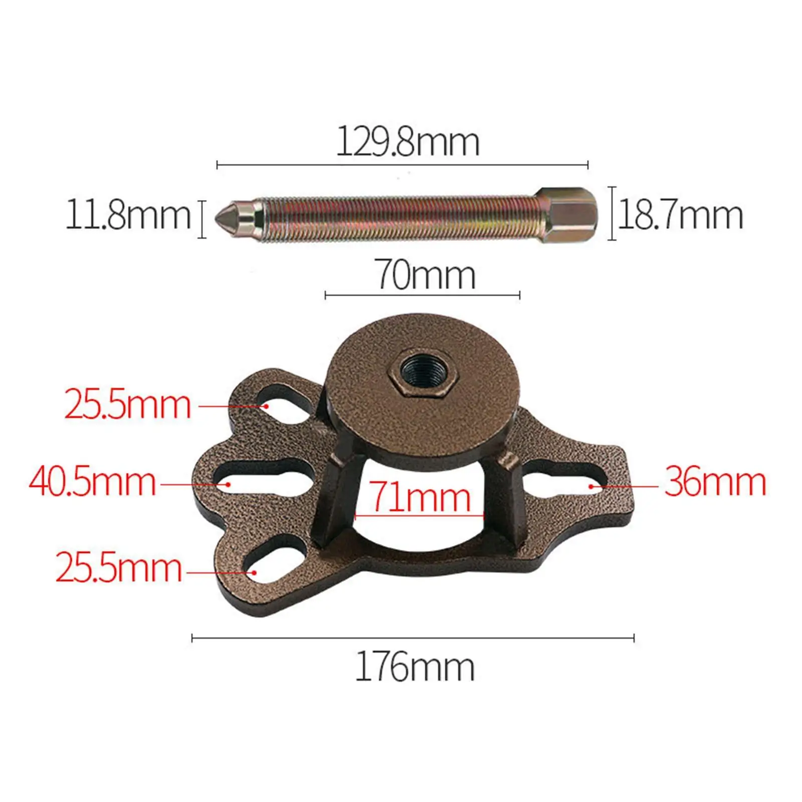 Ferramenta genérica de remoção de tambor de freio de triciclo, versátil, universal, kit removedor de reparo de motocicleta, extrator de cubo de roda