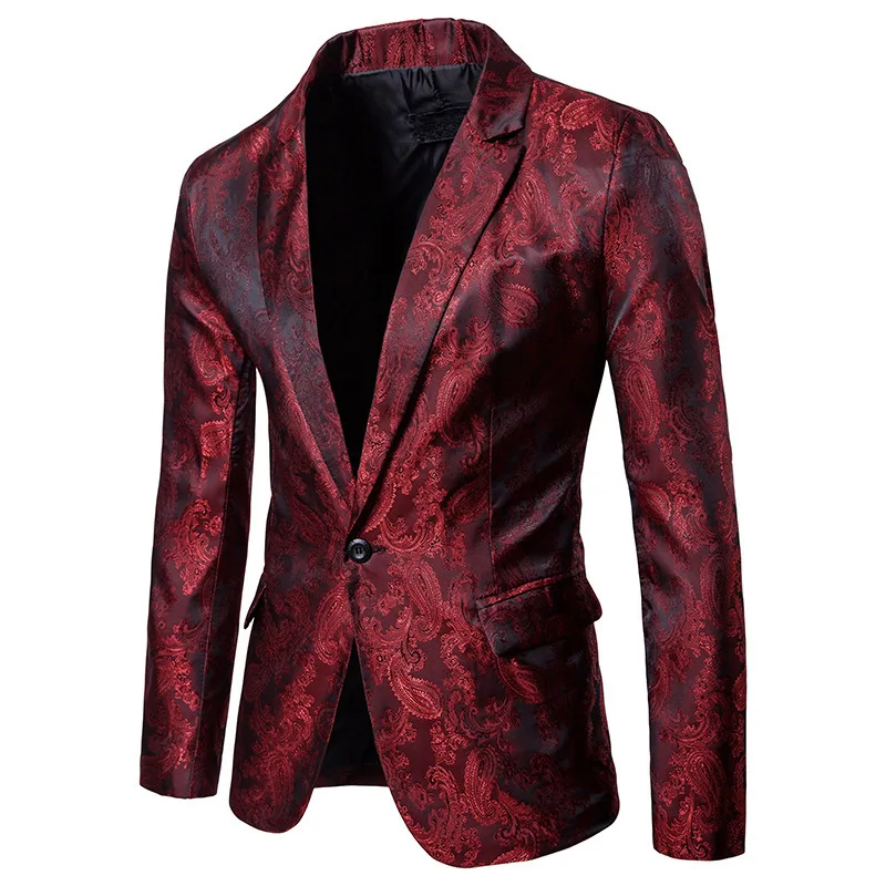 

k333Winter new men's lapel suit with shiny dark pattern