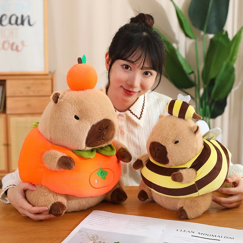 Célébrité de Internet, juguete de capibara de peluche transformado, capibara de Hamburgo, abeja, capibara, caqui, capibara, juguete de peluche, regalo para niños