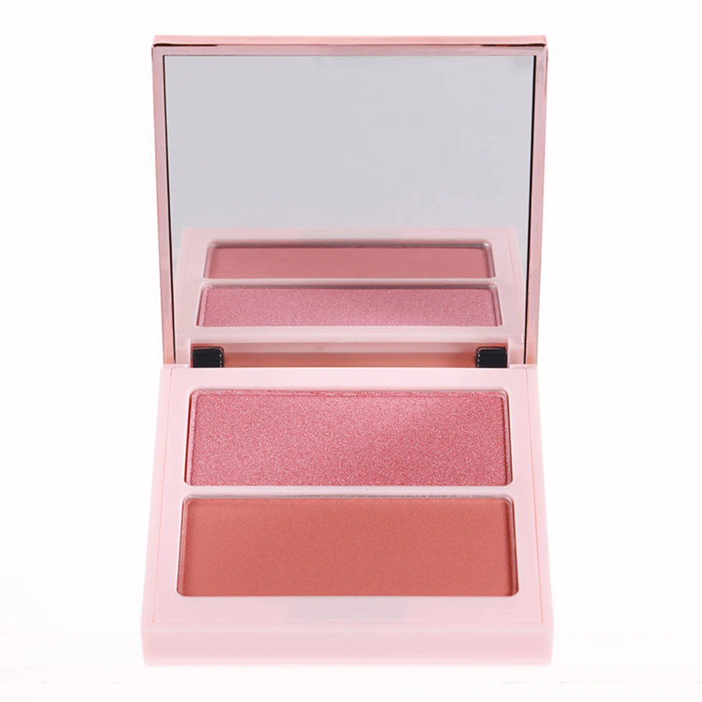 4color Private Label Blush Powder Custom Logo Dual-color Blusher Highlighter Matte Palette Waterproof Pigment Cheek Makeup Vegan