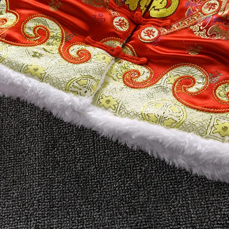 سميكة احتفالية زي الأطفال الصينية التقليدية Hanfu تانغ دعوى الوليد الخريف الشتاء الاطفال هدية عيد ميلاد 3 قطعة الدعاوى