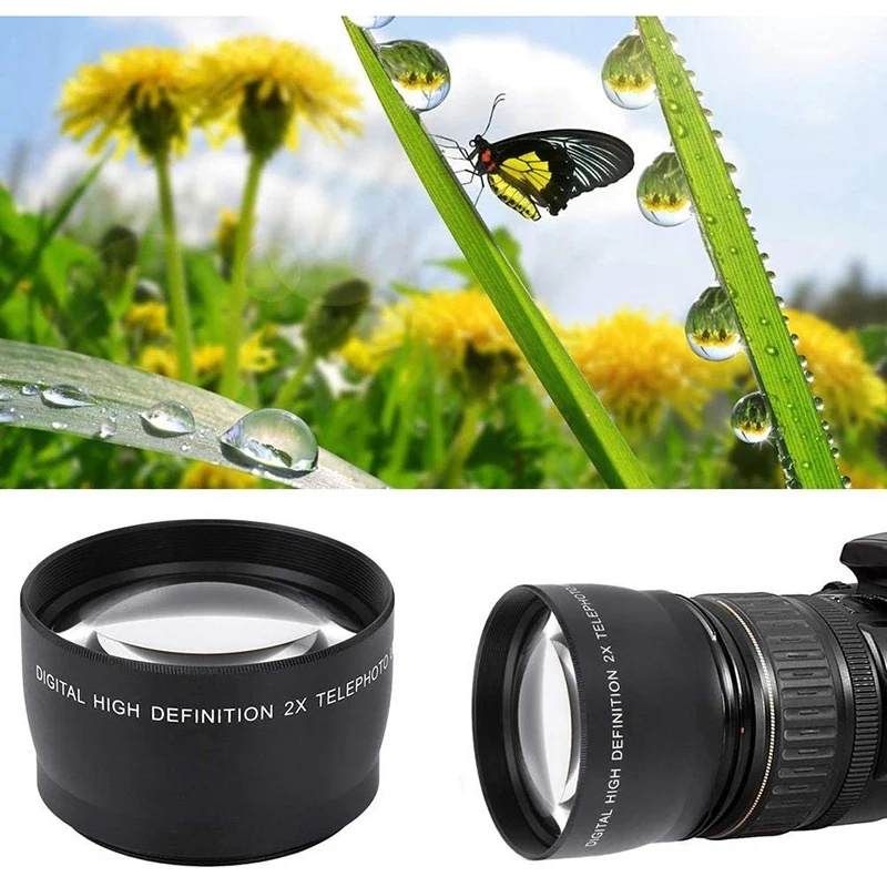 

AA91 55mm 2X Telephoto Lens Teleconverter for Canon Nikon Sony Pentax 18-55mm