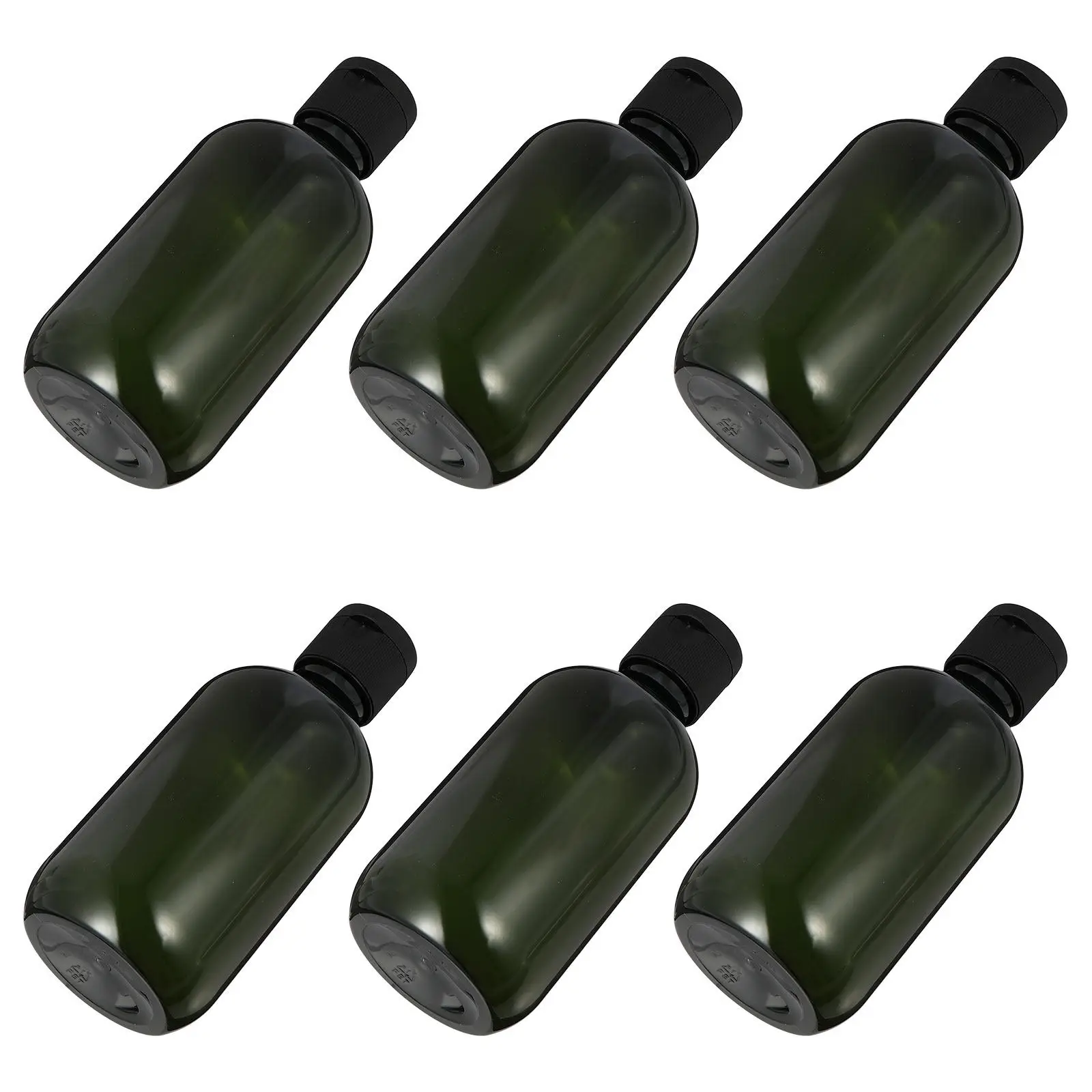 

6Pcs Flip Top Bottles 300Ml Plastic Refillable Leak Proof Dispenser for Travel Lotion Cream Liquid Soap Sub Packaging