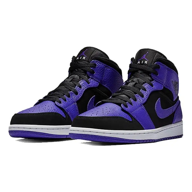 Nike Jordan 1 Mid Black Dark Concord Sneakers shoes 554724-051